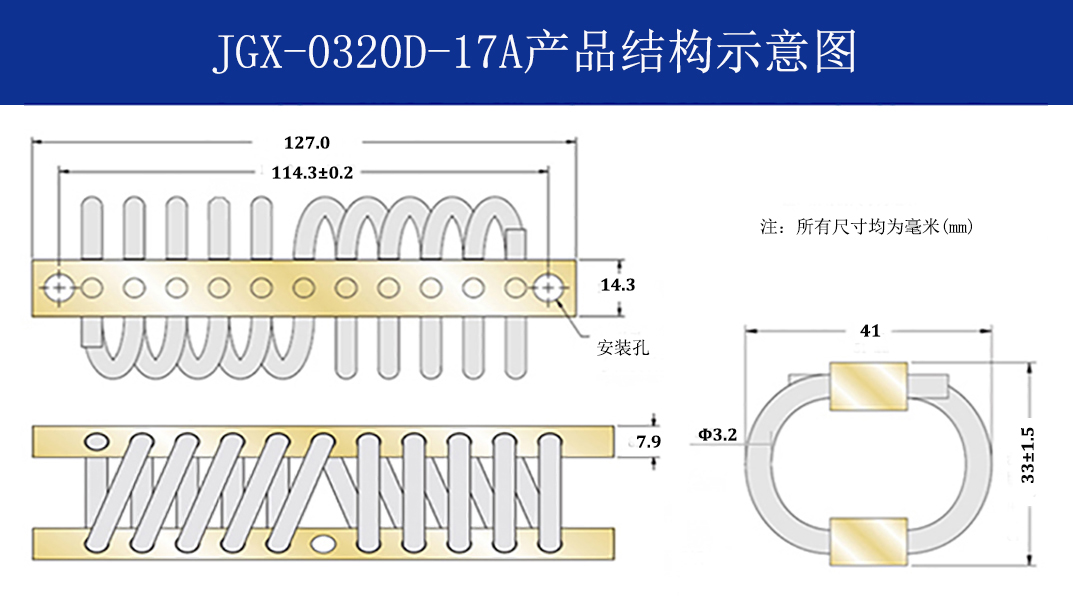 JGX-0320D-17A多應(yīng)用鋼絲繩隔振器結(jié)構(gòu)