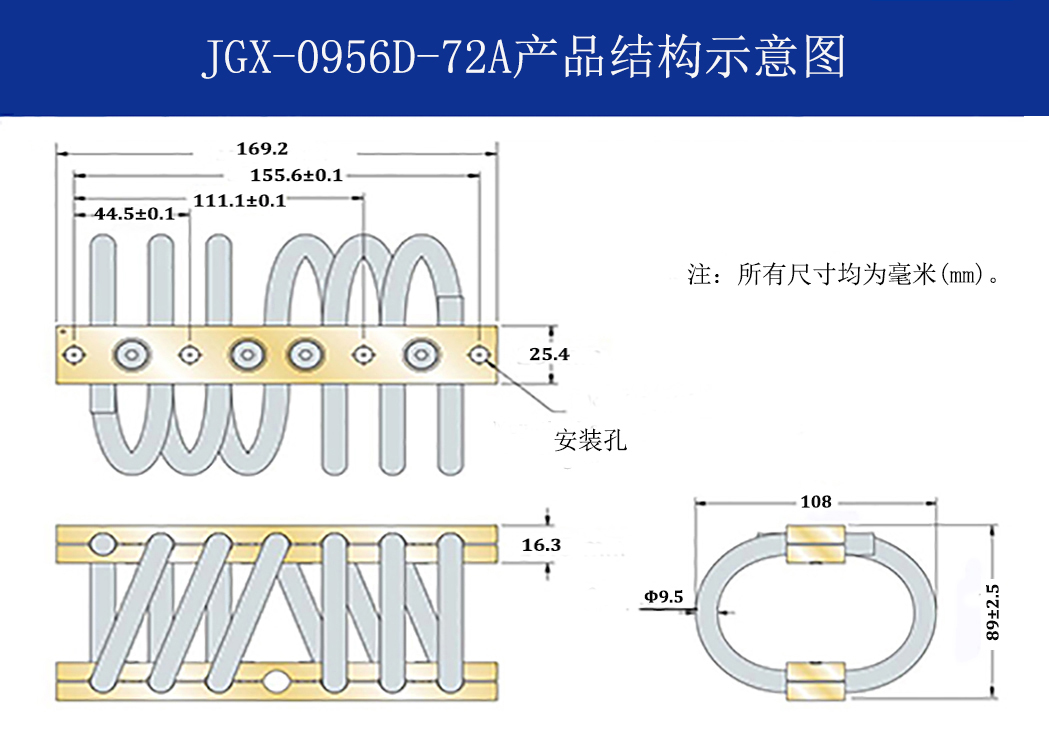 JGX-0956D-72A多應用鋼絲繩減震器結(jié)構(gòu)