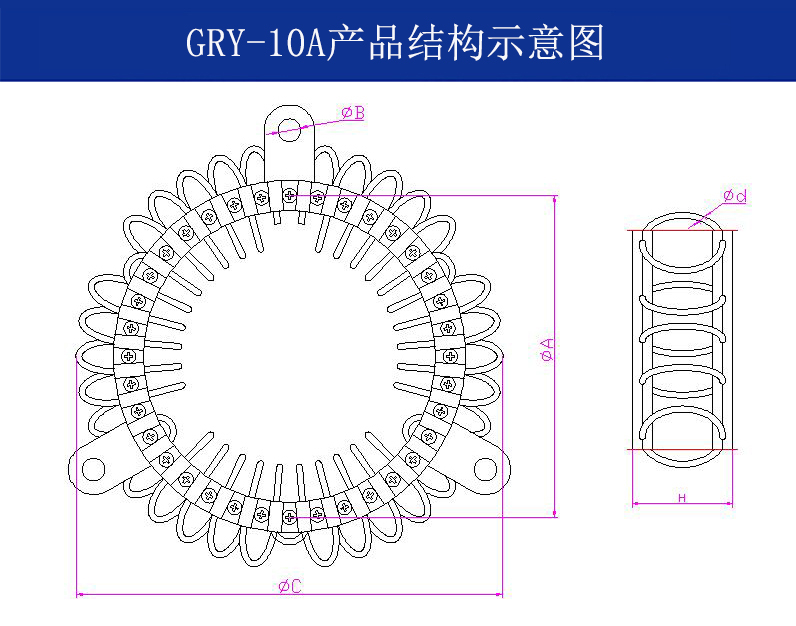 GRY-10A輕型艦載鋼絲繩隔振器結構